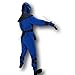 Blue Neon Ninja Costume Rubber Johnnies, Kids, size 4-6