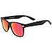 zeroUV - Retro 80's Classic Colored Mirror Lens Square Horn Rimmed Sunglasses for Men Women (Matte/Red)