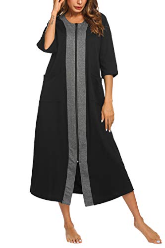 2 Ekouaer+Sleepwear+Pockets+Bathrobe+Housecoat