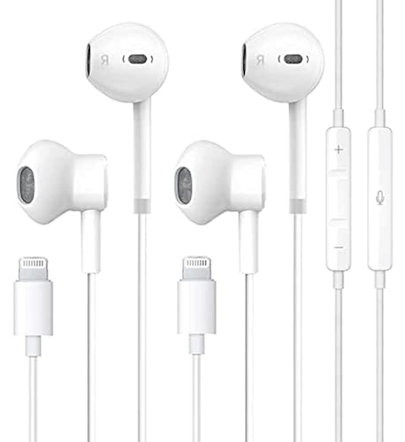 Pack Apple Earbuds Headphones with Lightning Connector【Apple MFi  Certified】 Wired in-Ear Noise Canceling Isolating Earphone for iPhone - Main Image