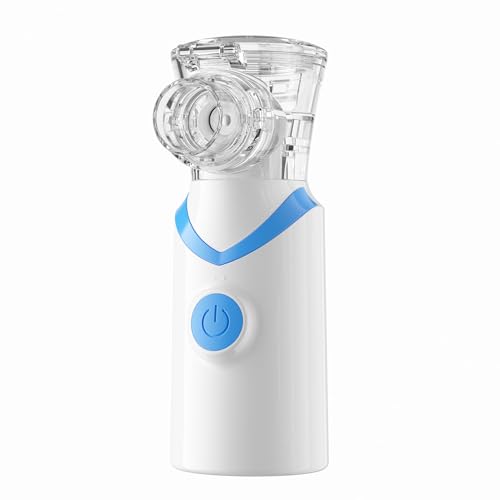Larair Inhaler for Adults & Children, Quiet Nebuliser, Rechargeable and Portable Inhaler, Inhaler with Self-Cleaning Function & Adjustable Spray Volume, Blue