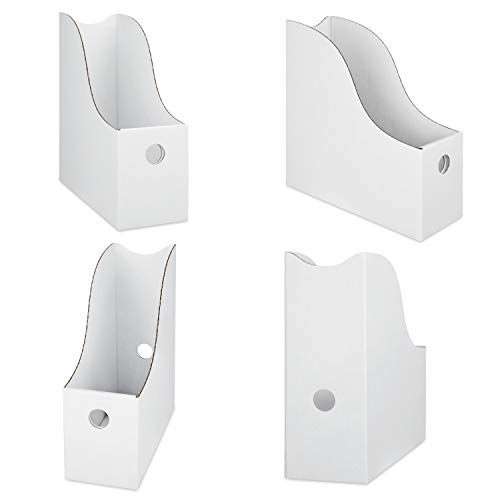 Magazine File Holder (Set of 24, White), Sturdy Cardboard Magazine Holder, Folder Holder, Magazine Organizer, Folder Organizer, Magazine Box, File Storage, or Book Bins for Classroom Library Organizer - Thumbnail 3