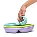 Hippypotamus Toddler Plates with Suction - Baby Plates - 100% Food-Grade Silicone Divided Plates - BPA Free - Dishwasher Safe - Set of 3 (Lavender/Lime/Teal)
