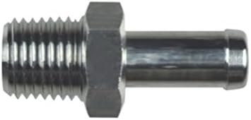 1/4 NPT to 3/8 .375" Hose Barb Adapter Fitting Bare Aluminum, 250NPTM375HBSS