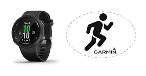 HRM Garmin Forerunner 45 GPS Running Watch Black Bundle with 6x4