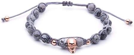 Jasper Skull Macrame - Rose Gold