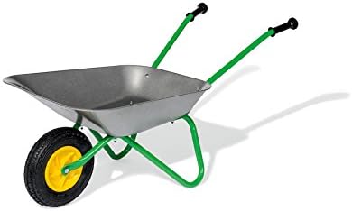 ROLLY TOYS 271757 Metal Children's Wheelbarrow Air Tyre | Children from 2.5 Years | Colour: Grey/Green/TÜV/GS-Tested