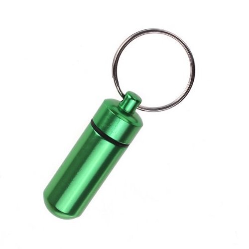 Pill Organizer - Travel Medicine Pill Holder - Keychain Portable Mini Pill Box Case Bottle Medication Container - Small Compact Medicine Dispenser - Made with Aluminum - Waterproof Guaranteed to Last