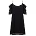 J&Design Women Chiffon Cut Out Cold Shoulder Spaghetti Strap Mini Dress Top
