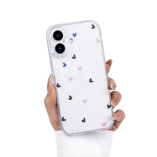 Einaily Hülle Für Iphone 17 Case Crystal Clear Handyhülle Mode Chic Muster Ultra Dünn Tpu Silikon Herz Bumper Stoßfest Kratzfest Schutzhülle Für Iphone 17 Slim Case Cover