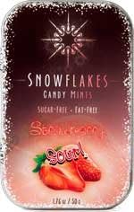 Snowflakes Candy, Sour Strawberry Candy Mints 8 PC