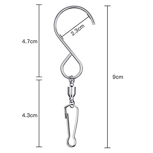 CandyHome Swivel Hook Clips for Hanging Wind Spinners, Wind Chimes, Crystal Twisters and Party Supply (6 Pack)