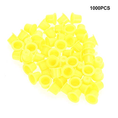 Tattoo Ink Caps, 1000Pcs Tattoo Ink Cup Caps Plastic Pigment Holder for Tattooing Mixed Tattoo Ink Permanent Makeup Supplies (S)