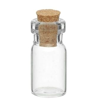 Perlin 20stk 10ml Mini Glasfläschchen mit Korkverschluss, Kleine Glasflaschen, Mini Flasche, Mini Fläschchen, mit Korken B30 