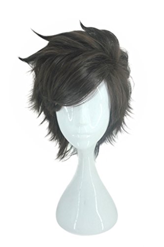 Ow Overwatch Tracer Characters Cosplay Costume Wig Short Layered Brown Hair