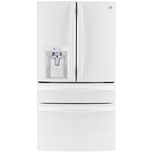 Kenmore Elite 29.9 cu. ft. 4 Door Bottom Freezer Refrigerator with Dispenser in White, includes delivery and hookup (Available in select cities only)