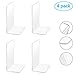 COLIBROX 2 Pairs/4 Pieces Plastic Acrylic Bookends with Round Corner, Clear Bookends for Books, Movies, DVDs, Magazines, Perfect for Bedroom Bookshelf Library School Office, Transparent, 7.3 x4.8 inch