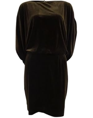 Split Dolman Keyhole Back Velvet Blouson Dress