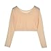 Weixinbuy Women Sheer Mesh Crop Long Sleeve Shirt Complexion