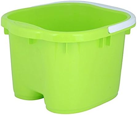 Bagathon India Foot Massage Soak Bath Spa Bucket with Handle, Removable Rollers and Front Top Cover (Green)