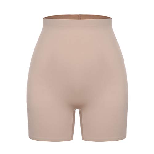 WOWENY Mid-Rise Smooth Slip Shorts Panty for Women Under Dress Anti Chafing Boyshort Safe Panties (Beige, XX-Large)