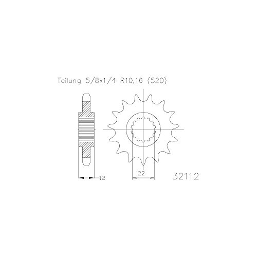Aandrijfset tandwiel ketting gas Ec 2t 250 cc 01/15 - Image 3
