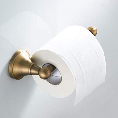 Flybath Set of 2 Bathroom Accessories Set - Towel Rings, Toilet Paper Holder, Wall Mount, Brushed Bronze
