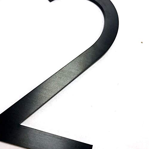 6 Inch Self Adhesive Metal House Address Number 2 Stickers for Home Doors Mailbox - Black