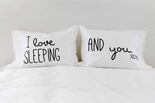 Amazon Com Funny Pillowcases Couples Pillow Cases I Love Sleeping