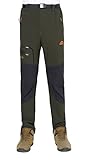 Anlamb Men’s Outdoor Waterproof Windproof Fleece Cargo Snow Ski Hiking Pants