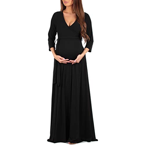 Women's Faux Wrap Maternity Dress with Adjustable Belt - Made in USA