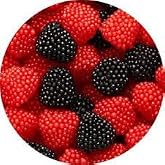 Berries Gummy Candy, Soft &amp; Crunchy, Chewy Sweet Snacks Berry-Shaped Gummi Candy Share Size Red &amp; Black Berry Fruit Flavor (Pack of 4, Berries)