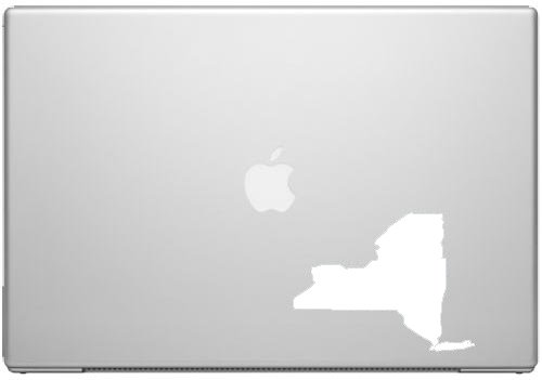 New York Empire State Big Apple Pride Decal Sticker - White 5" Vinyl Decal for Cars, Macbooks, and Other Laptops