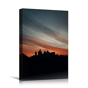signwin Canvas Wall Art City Sunset Bedroom Contemporary...