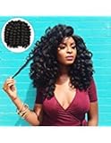 Alivovo 8 Inch Jumpy Wand Curl Braids Hair 4 Packs/Lot 20 Roots Jamaican Bounce Crochet Twist Braids Sensational African Collection Braiding Hair 110g (Black)