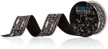Chalkboard Christmas Words Ribbon - 3 Yards