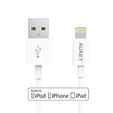 [Apple MFi Certified] Aukey Lightning to USB Cable 8 pin Sync and Charging Cord 1m (3.3ft) with Ultra Compact Connector Head (White)