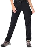 MIER Women's Quick Dry Convertible Cargo Pants Lightweight Stretchy Hiking Pants, 5 Zipper Pockets, Water Resistant