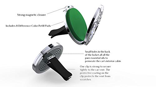 mEssentials Black Chrome Bat Aromatherapy Car Air Freshener Essential Oil Car Vent Diffuser With Vent Clip and 9 Color Refill Pads
