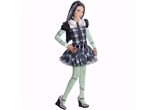 Monster High Frankie Stein Halloween Costume Includes Dress, Belt, and Tights Size Medium 8-10