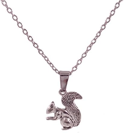 Eco Spirit Jewelry “Eco Friendly” Silver-Tone Zinc Alloy Squirrel Pendant Necklace 18” +2” Ext