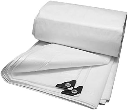 Heavy Duty Waterproof Tarpaulin with Grommet, Thicken Outdoor Camping Tent Cover White Rain Cloth, 160g /m² (Size : 4x8m)