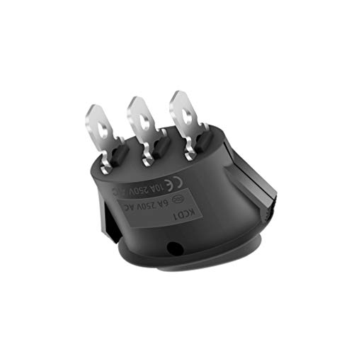 MXRS Mini Oval Boat Rocker Switch 12PCS Toggle Switch 10A/125V 6A/250V 3 Pin Toggle Switch SPST On/Off/On 3 Position Replacement Switch for Car Auto Boat Household Appliances,Black