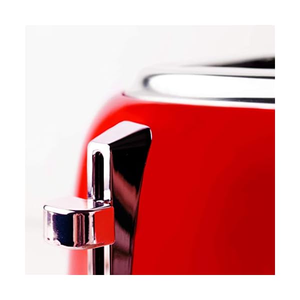 Haden-Jersey-Toasters-4-Slice-Toaster-Red-CD40 Haden Jersey Red Toaster 4 Slice – Electric Stainless Steel Toaster - Reheat and Defrost Functions - Self Center…