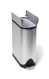 simplehuman Butterfly Step Trash Can, Fingerprint-Proof Brushed Stainless Steel, 38 Liters/10 Gallons