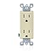 Leviton 15 Amp Decora Tamper-Resistant Duplex Electrical Wall Outlet, T5325-I, Ivory