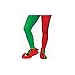 Adult Plus Size Red and Green Elf Tights