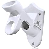Anley Two-Position Flag Pole Holder | Mounting Bracket with Hardwares - Strong and Rust Free Coated - 1" Inner Diameter (White)