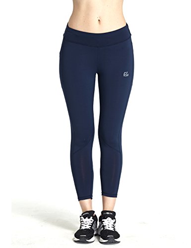 Goodsport Women's Moisture-Wicking Fitted Cropped Legging, Navy, Medium