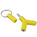 4pcs Headphone Splitter, Jmkcoz Headset Splitter Multi Earphone Splitter Connector Adapter 3.5mm Audio Music Share Adapter Keyring